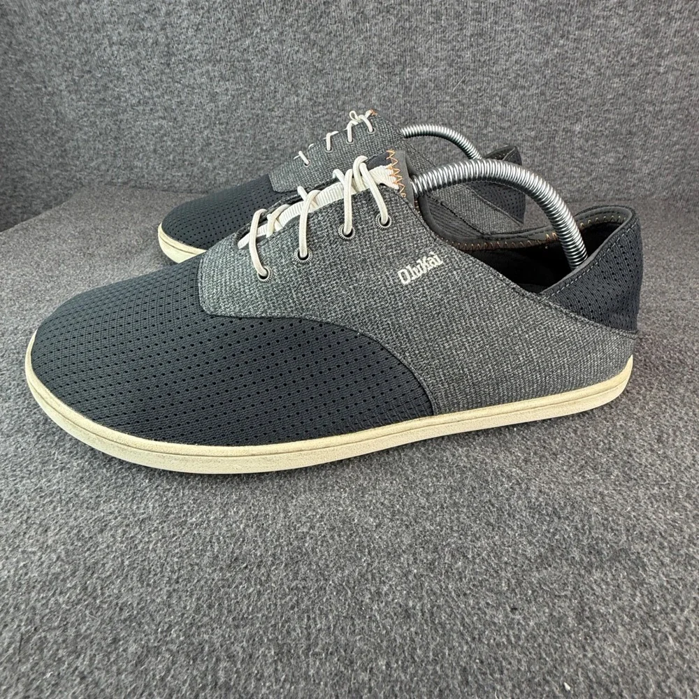OluKai Nohea Moku Navy Blue Mesh Canvas Boat Shoes Mens 10